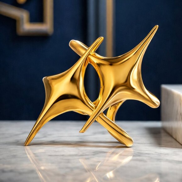 NKULTD Jewelry - Celestial Starburst 18K Gold Plated Adjustable Ring | Sculptural | Futuristic